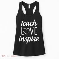 Teach Love Inspire Cute Gift For Teachers Women's Tank Top thumb 0