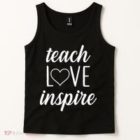 Teach Love Inspire Cute Gift For Teachers Tank Top thumb 2