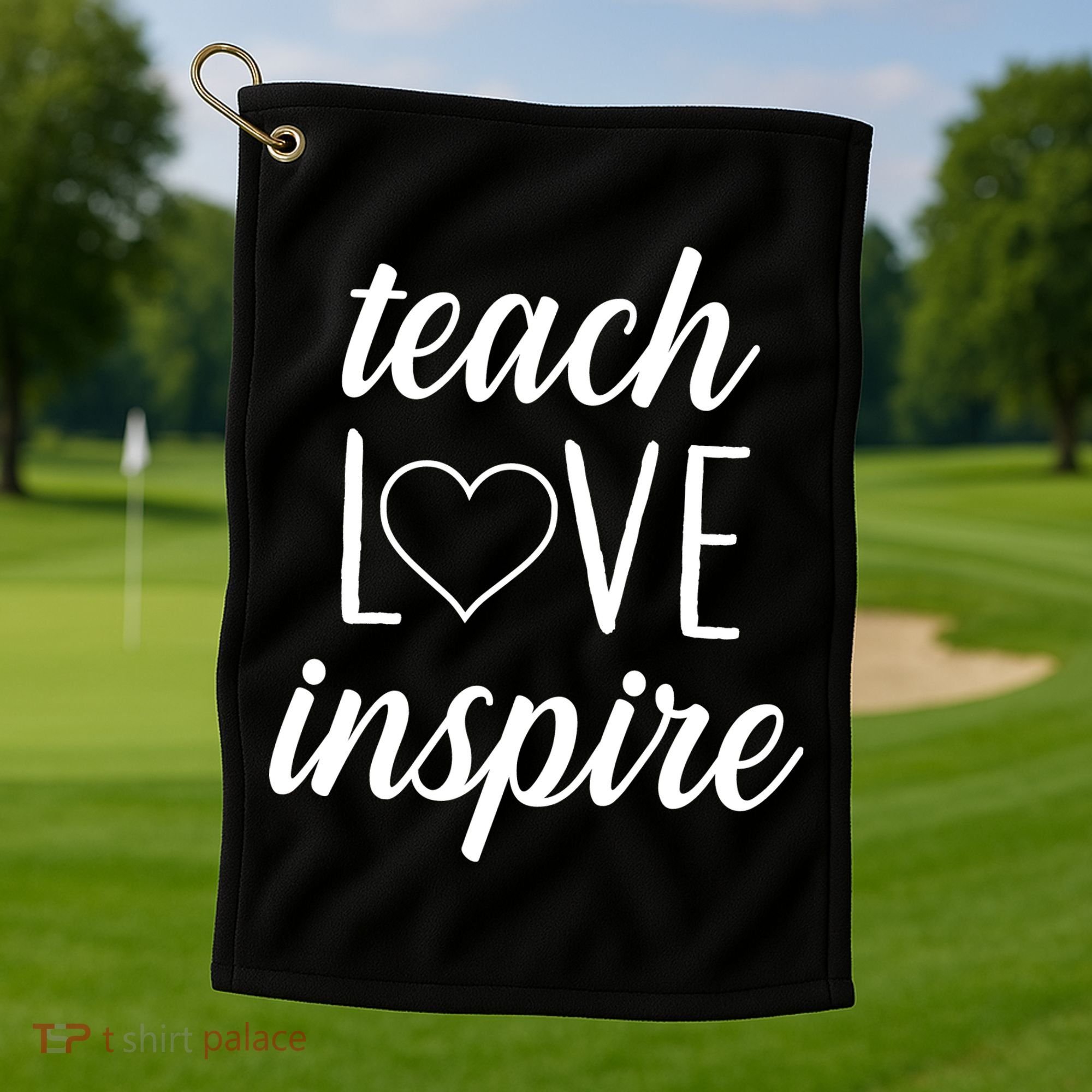 Teach Love Inspire Cute Gift For Teachers Golf Towel