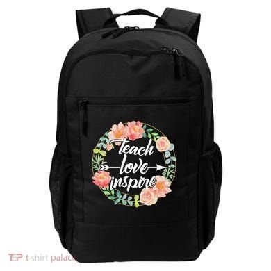 Teach Love Inspire Flower Wreath Backpack