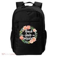Teach Love Inspire Flower Wreath Backpack thumb 0