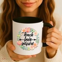 Teach Love Inspire Flower Wreath Coffee Mug thumb 3