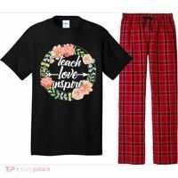 Teach Love Inspire Flower Wreath Pajama Set thumb 0