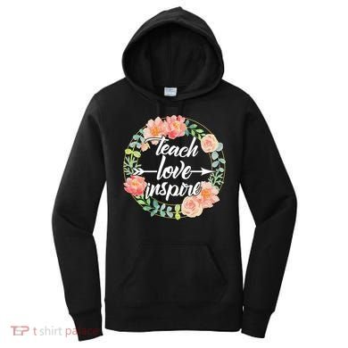 Teach Love Inspire Flower Wreath Women's Hoodie