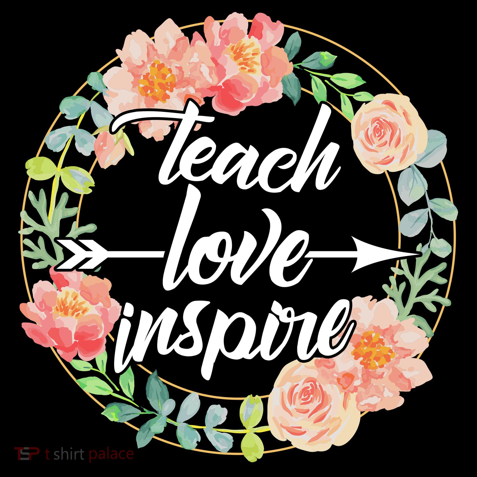 Teach Love Inspire Flower Wreath Women's Hoodie