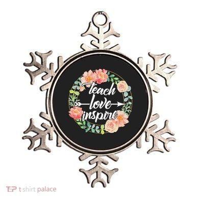Teach Love Inspire Flower Wreath Ornament