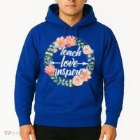 Teach Love Inspire Flower Wreath Hoodie thumb 2