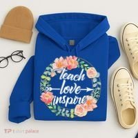 Teach Love Inspire Flower Wreath Hoodie thumb 4