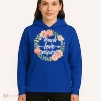 Teach Love Inspire Flower Wreath Hoodie thumb 5