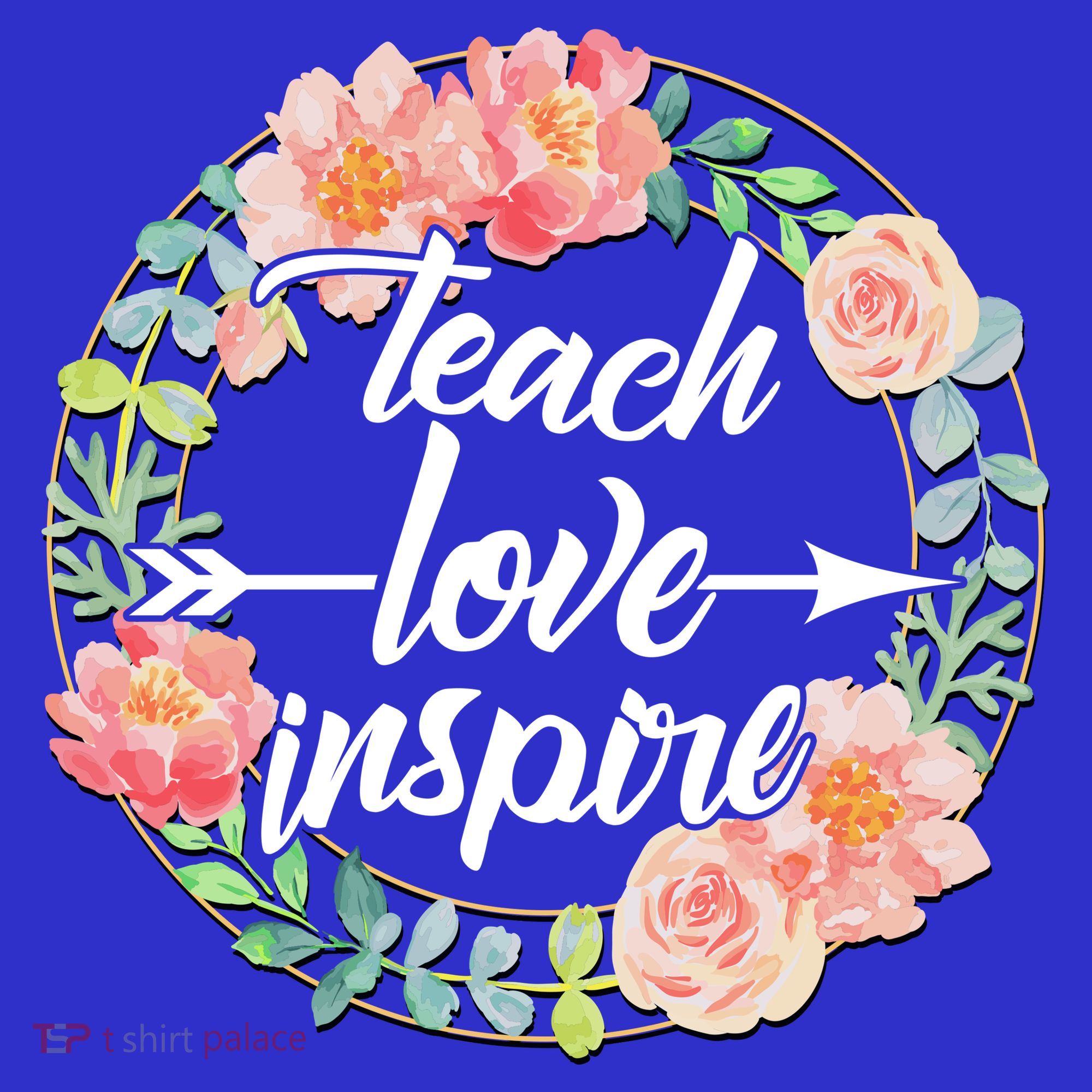 Teach Love Inspire Flower Wreath Hoodie