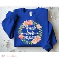 Teach Love Inspire Flower Wreath Sweatshirt thumb 2