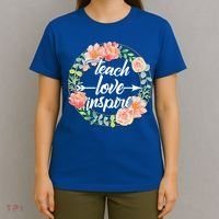 Teach Love Inspire Flower Wreath T-Shirt thumb 4