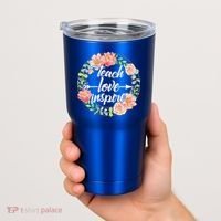 Teach Love Inspire Flower Wreath Tumbler thumb 2