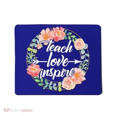 Teach Love Inspire Flower Wreath Mousepad