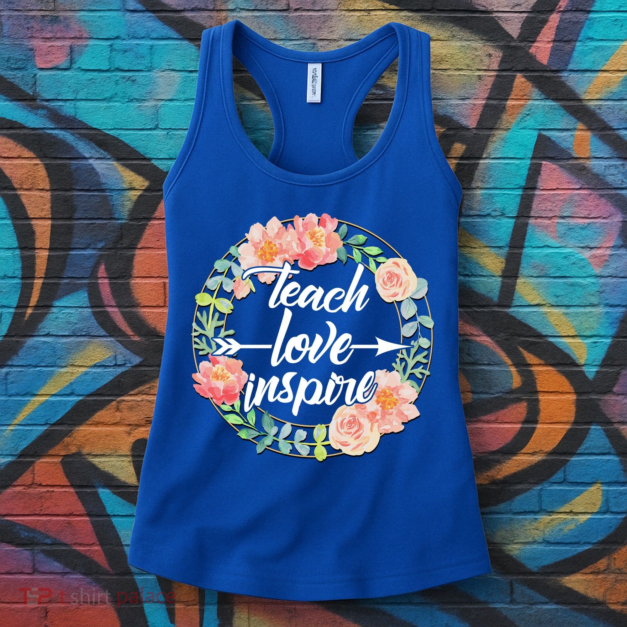 Teach Love Inspire Flower Wreath Women's Tank Top