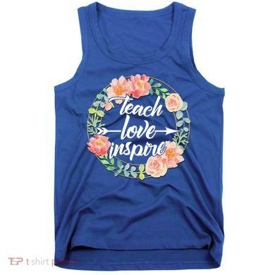 Teach Love Inspire Flower Wreath Tank Top