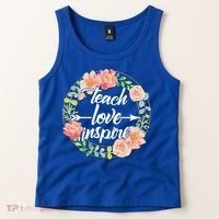Teach Love Inspire Flower Wreath Tank Top thumb 2