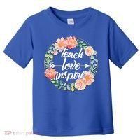 Teach Love Inspire Flower Wreath Toddler T-Shirt thumb 0