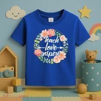 Teach Love Inspire Flower Wreath Toddler T-Shirt thumb 3