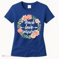 Teach Love Inspire Flower Wreath Women's T-Shirt thumb 0