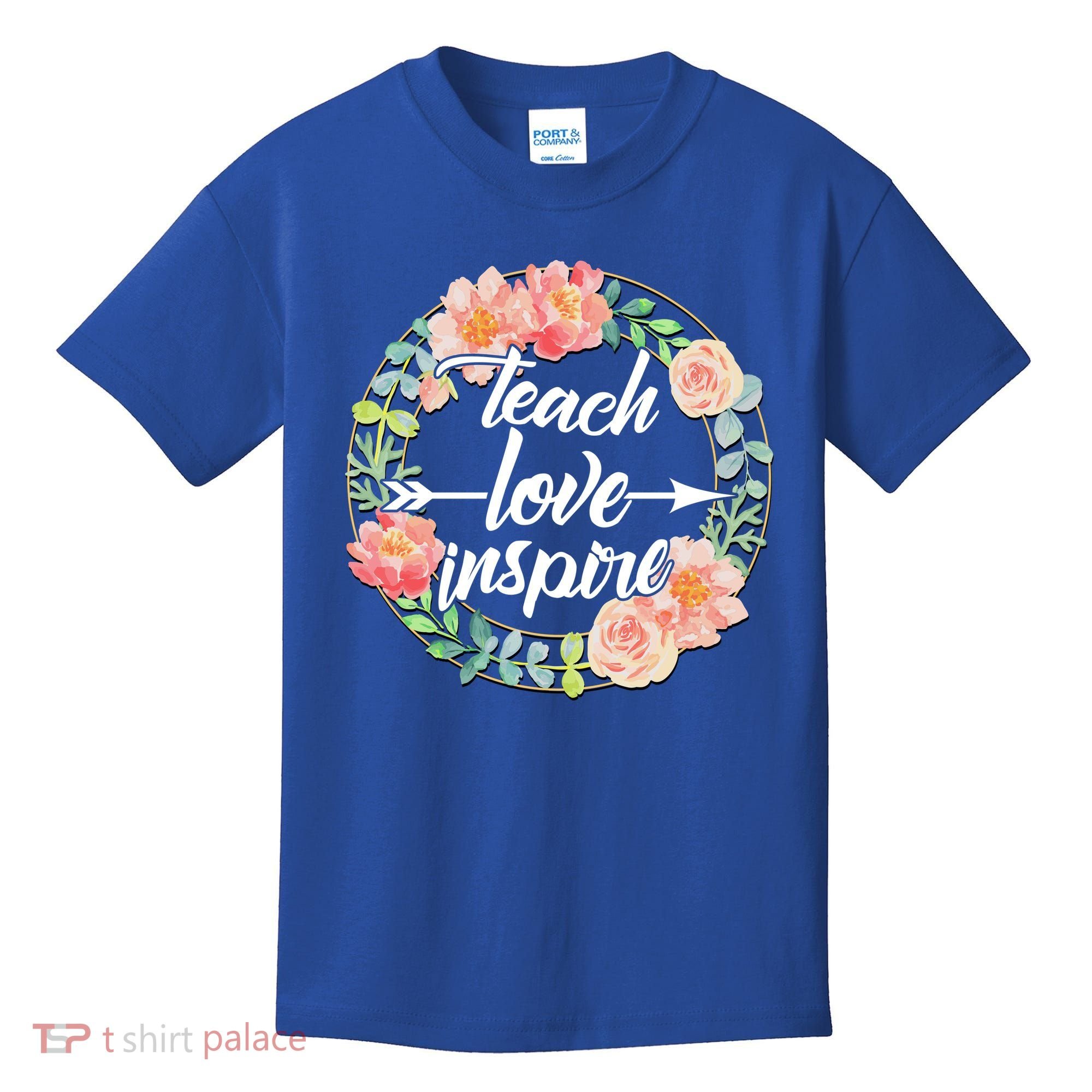 Teach Love Inspire Flower Wreath Kids T-Shirt