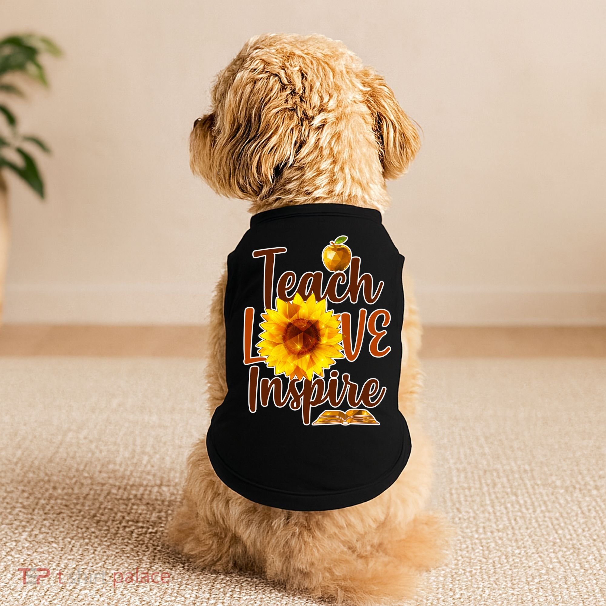 Teach Love Inspire Golden Sunflower Doggie Tank