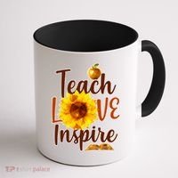 Teach Love Inspire Golden Sunflower Coffee Mug thumb 1