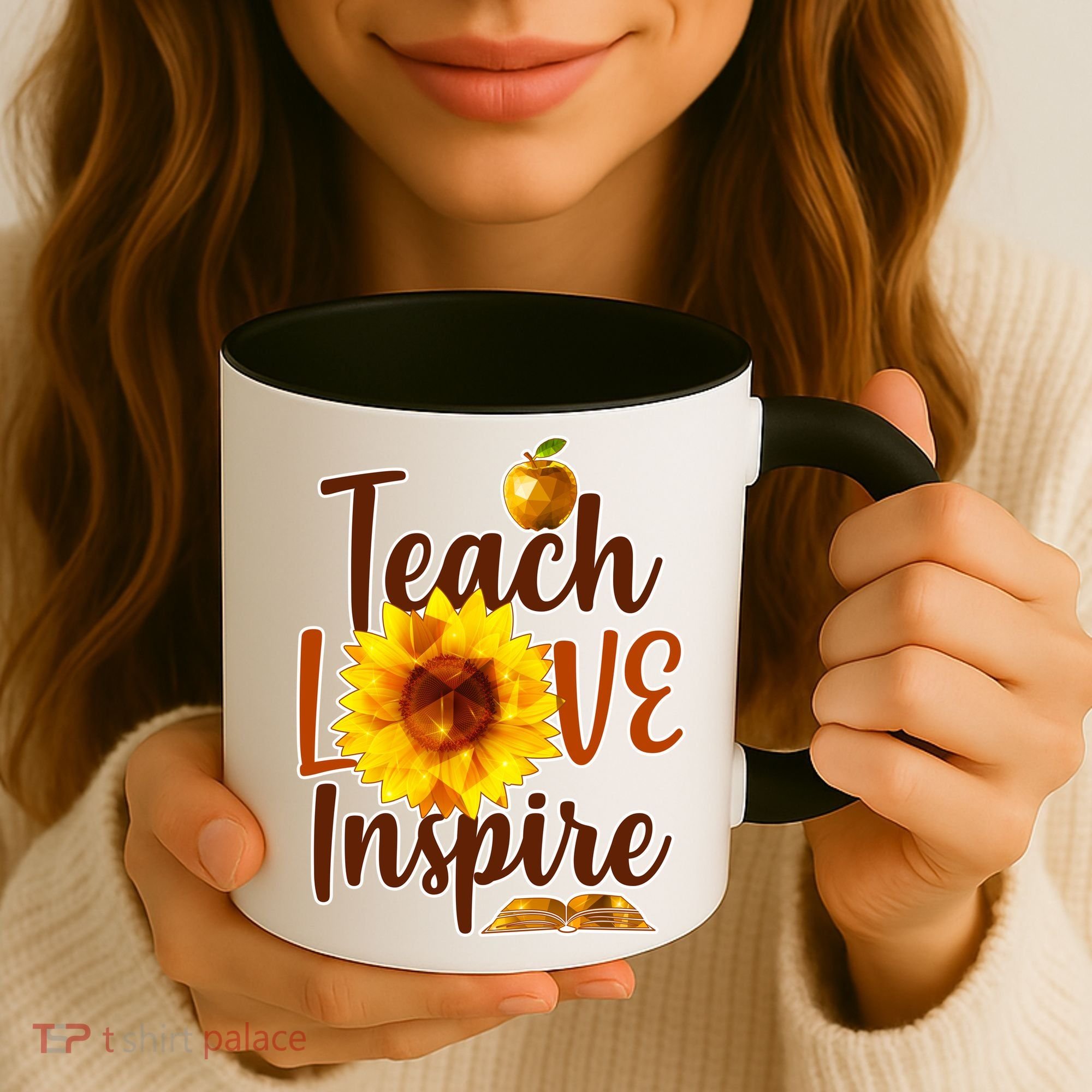 Teach Love Inspire Golden Sunflower Coffee Mug