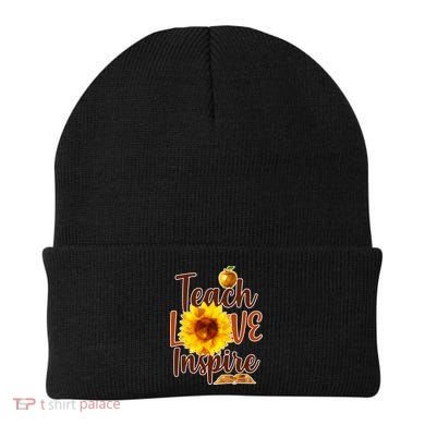 Teach Love Inspire Golden Sunflower Beanie