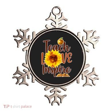 Teach Love Inspire Golden Sunflower Ornament