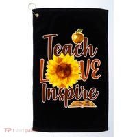 Teach Love Inspire Golden Sunflower Golf Towel thumb 0