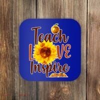 Teach Love Inspire Golden Sunflower Coaster thumb 0