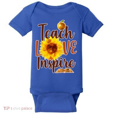 Teach Love Inspire Golden Sunflower Baby Bodysuit