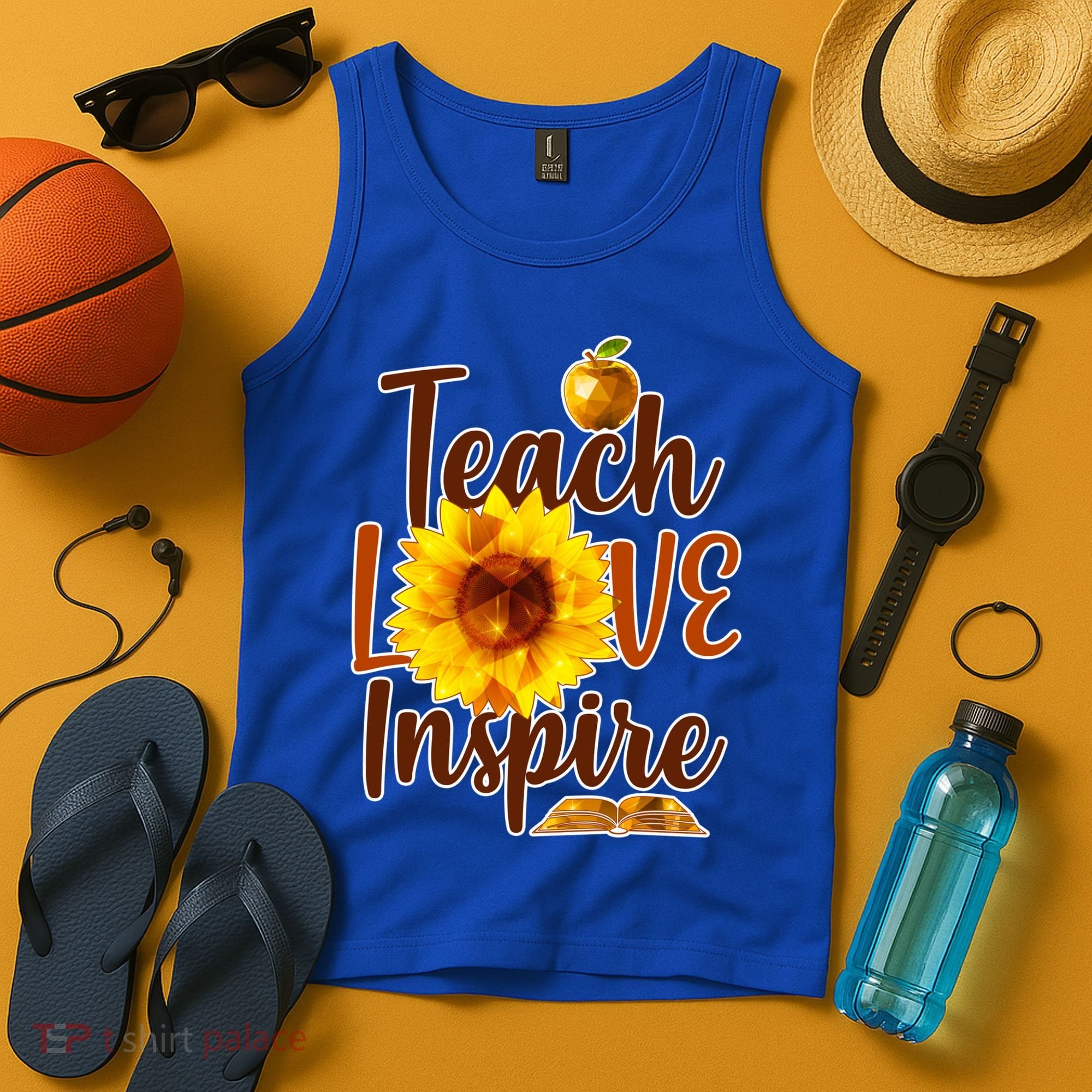 Teach Love Inspire Golden Sunflower Tank Top