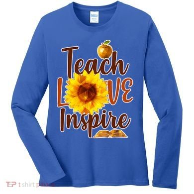 Teach Love Inspire Golden Sunflower Women's Long Sleeve Shirt