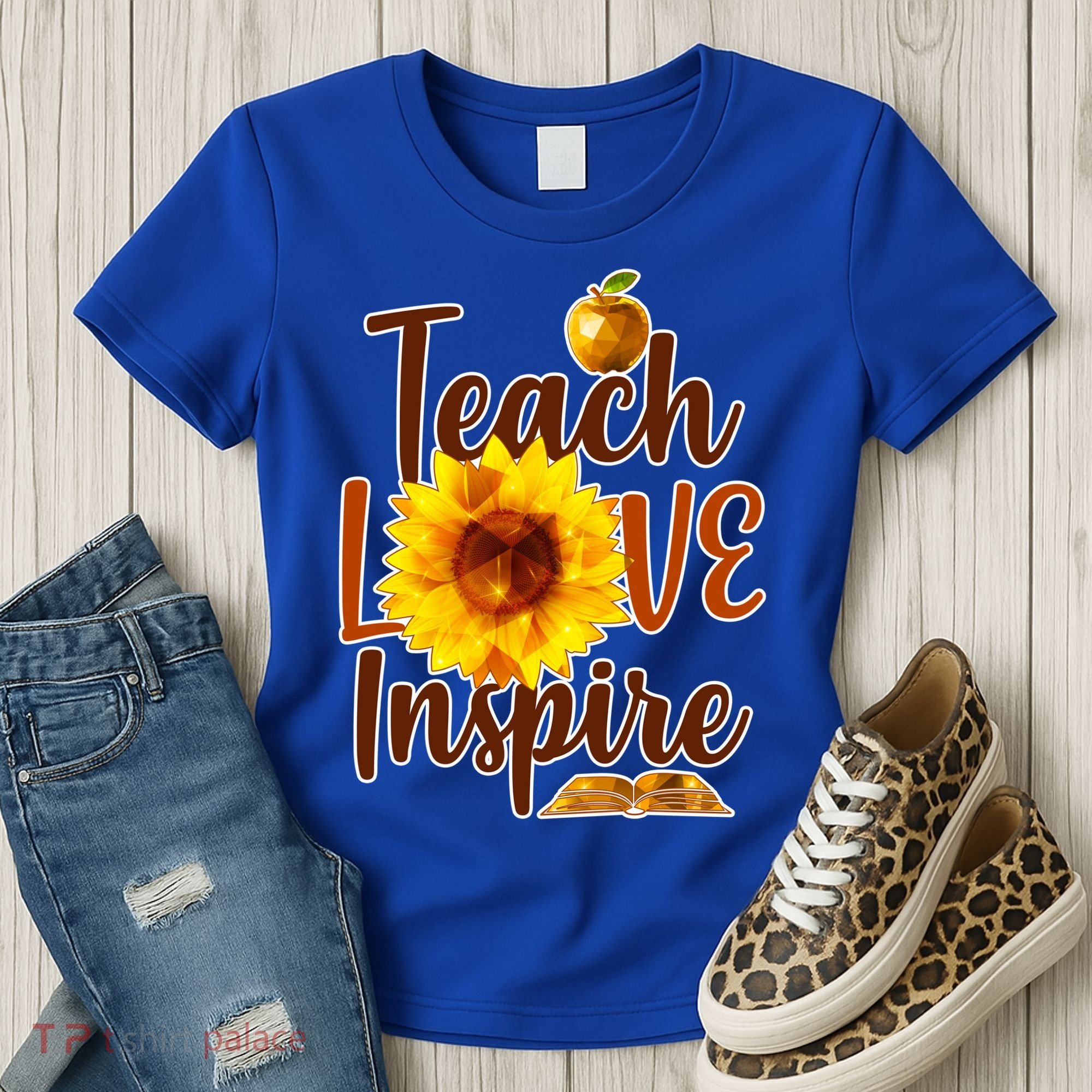 Teach Love Inspire Golden Sunflower Women's T-Shirt