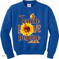 Teach Love Inspire Golden Sunflower Kids Sweatshirt thumb 0
