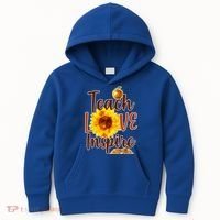 Teach Love Inspire Golden Sunflower Kids Hoodie thumb 0