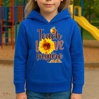 Teach Love Inspire Golden Sunflower Kids Hoodie thumb 3