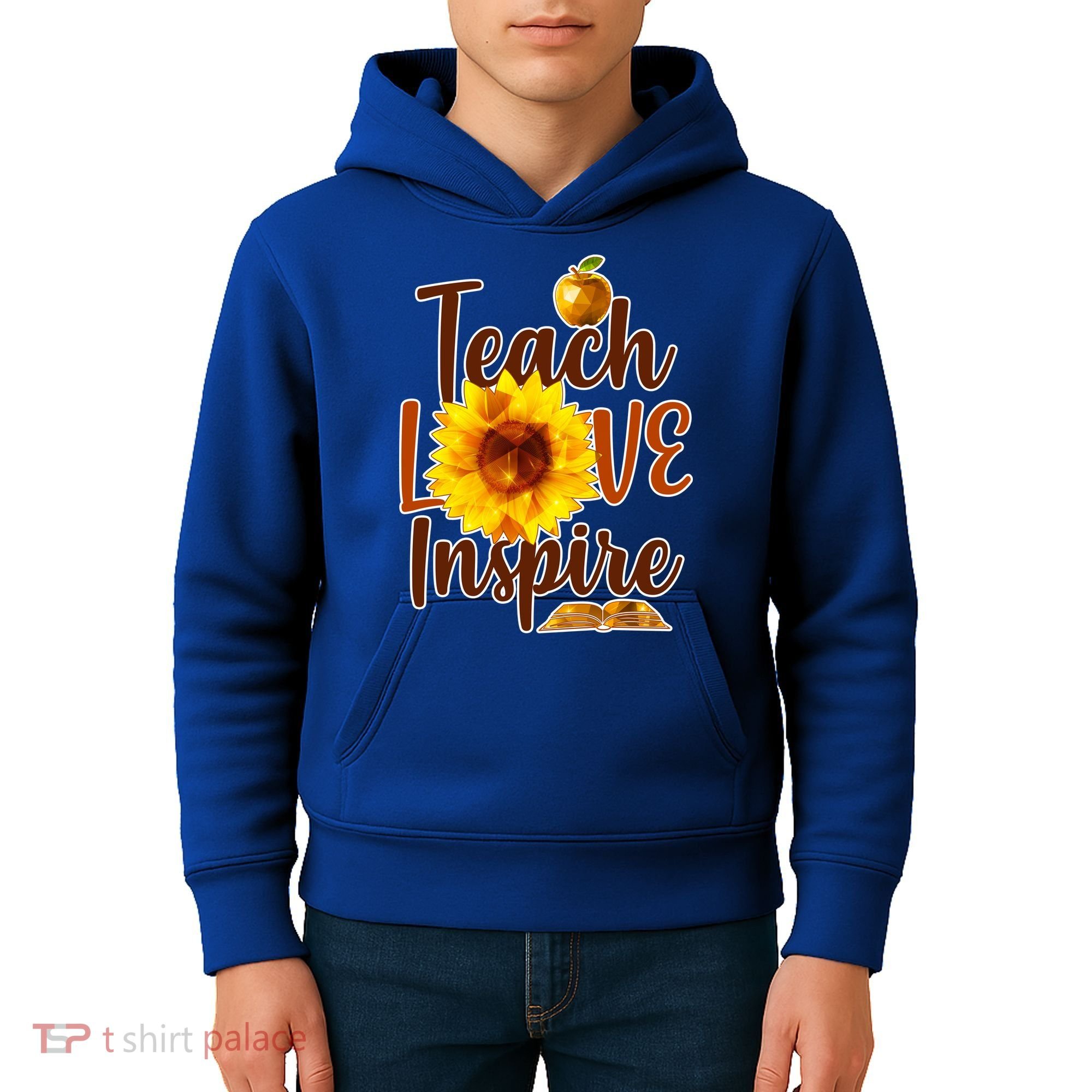 Teach Love Inspire Golden Sunflower Kids Hoodie