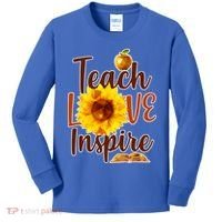 Teach Love Inspire Golden Sunflower Kids Long Sleeve Shirt thumb 0