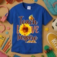 Teach Love Inspire Golden Sunflower Kids T-Shirt thumb 3