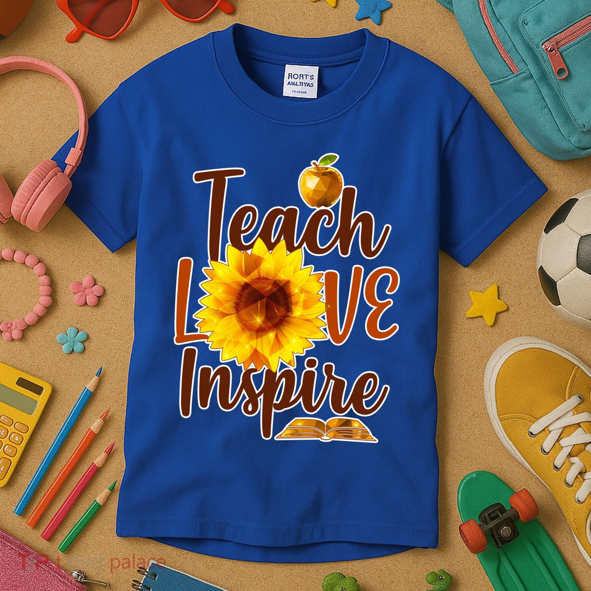 Teach Love Inspire Golden Sunflower Kids T-Shirt