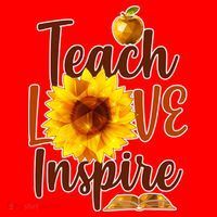 Teach Love Inspire Golden Sunflower Santa Hat thumb 1