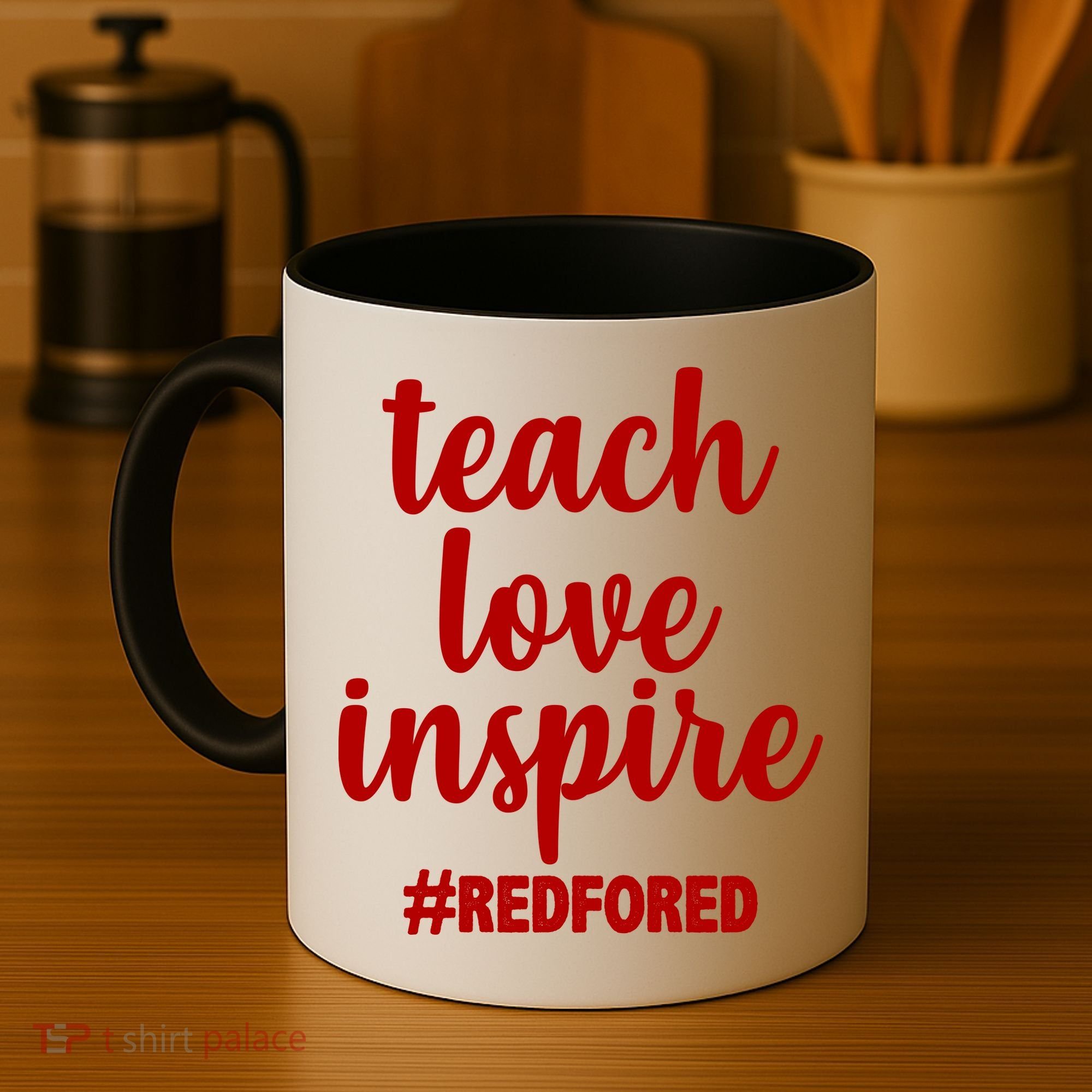 Teach Love Inspire Red For Ed Coffee Mug