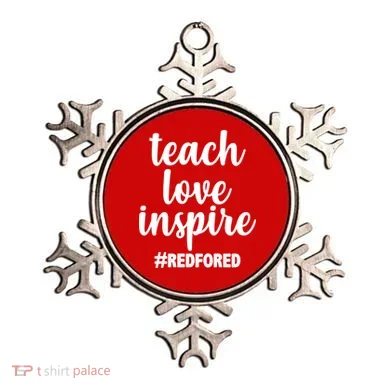 Teach Love Inspire Red For Ed Ornament