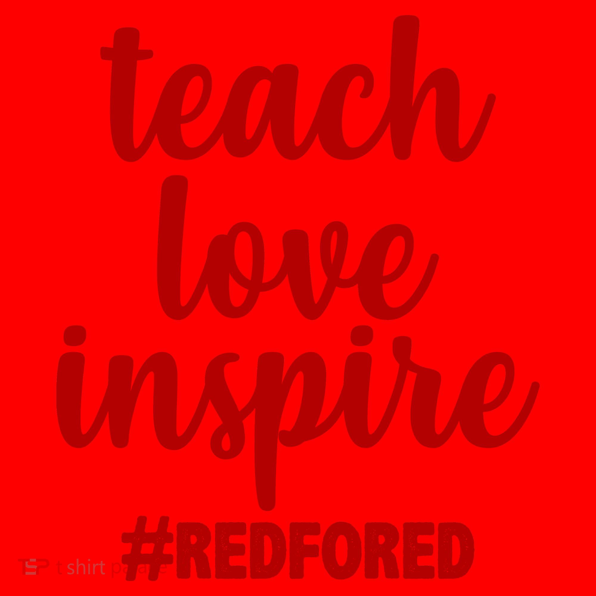 Teach Love Inspire Red For Ed Santa Hat