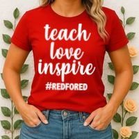 Teach Love Inspire Red For Ed Women's T-Shirt thumb 2