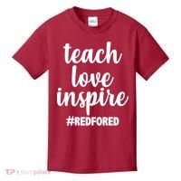 Teach Love Inspire Red For Ed Kids T-Shirt thumb 0