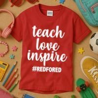 Teach Love Inspire Red For Ed Kids T-Shirt thumb 3